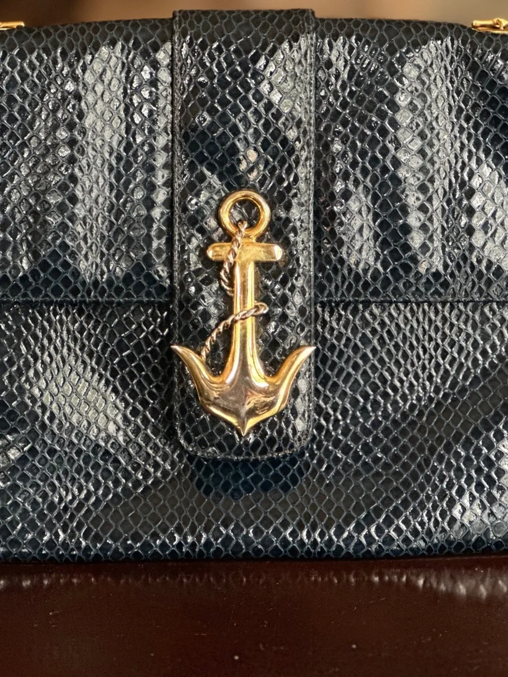 Navy Blue Handbag, Vintage Koret Nautical Shoulder Bag/Clutch